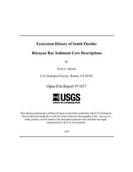 Biscayne Bay Sediment Core Descriptions