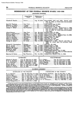 Membership of the Federal Reserve Board, 1913