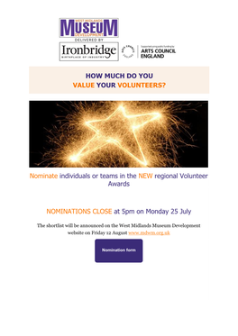 Nominate Individuals Or Teams in the NEW Regional Volunteer Awards