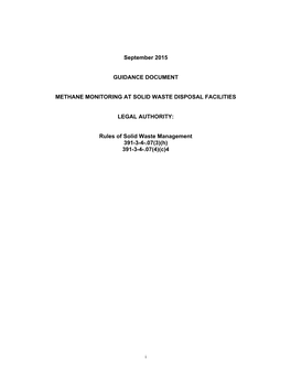 Methane Monitoring at Solid Waste Disposal Facilities