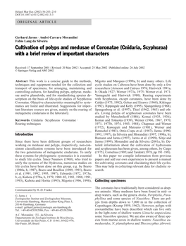 Cnidaria, Scyphozoa) with a Brief Review of Important Characters