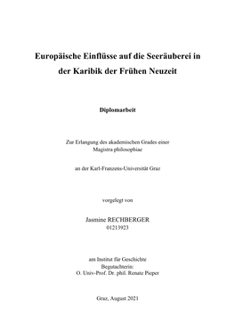 Europäische Einflüsse Auf Die Seeräuberei in Der Karibik Der Frühen Neuzeit