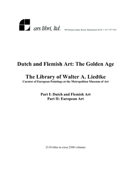 Dutch and Flemish Art: the Golden Age