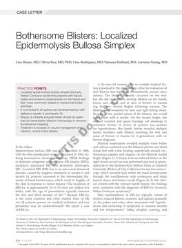 Localized Epidermolysis Bullosa Simplex