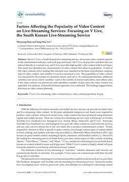 Factors Affecting the Popularity of Video Content on Live-Streaming Services