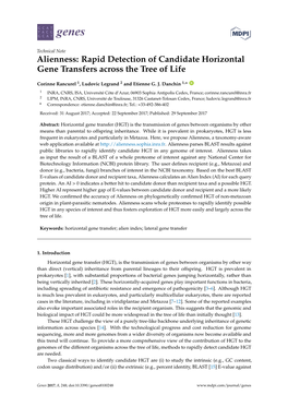 Rapid Detection of Candidate Horizontal Gene Transfers Across the Tree of Life