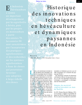 Plantations, Recherche, Développement, VOL. 6, N° 4/99