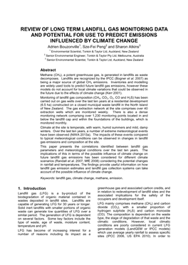 Review of Long Term Landfill Gas Monitoring Data and Potential For