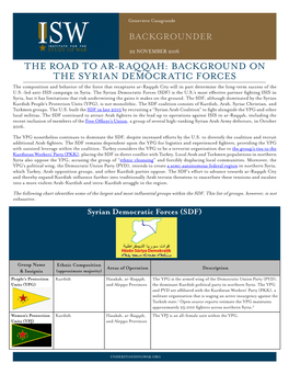 The Road to Ar-Raqqah: Background on the Syrian