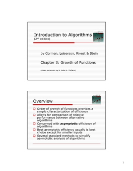 Introduction to Algorithms Chapter 3: Growth of Functions