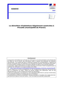 La Démolition D'habitations Illégalement Construites À Prevallë