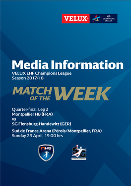 Media Information VELUX EHF Champions League Season 2017/18