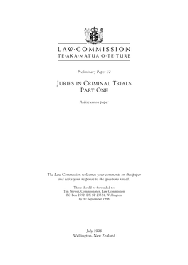 Juries in Criminal Trials: Part