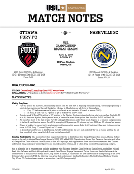 OTTAWA FURY FC V NASHVILLE SC