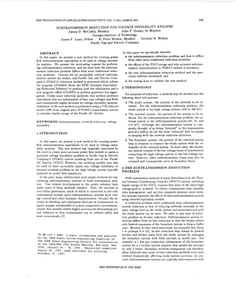 SUBTRANSMISSION REDUCTION for VOLTAGE INSTABILITY ANALYSIS James D