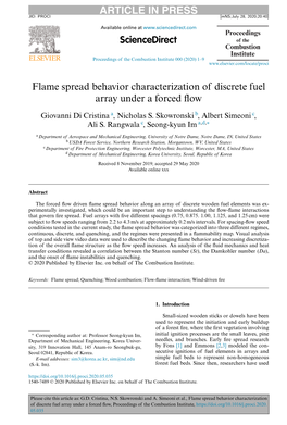 Flame Spread Behavior Characterization of Discrete Fuel Array Under a Forced Flow