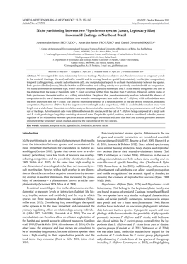 Niche Partitioning Between Two Physalaemus Species (Anura, Leptodactylidae) in Semiarid Caatinga in Northeast Brazil