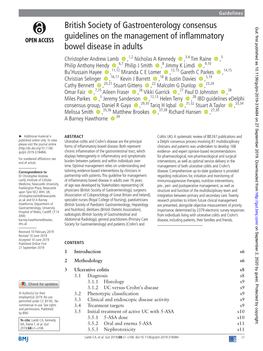 British Society of Gastroenterology Consensus Guidelines on the Management of Inflammatory Bowel Disease in Adults