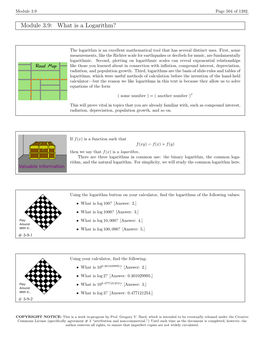 Module 3.9: What Is a Logarithm?