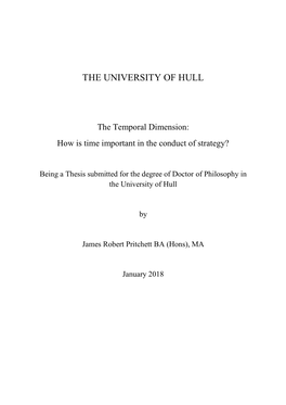 Thesis Submitted for the Degree of Doctor of Philosophy in the University of Hull