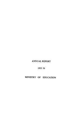 Annual Report 1955 56 Ministry of Education