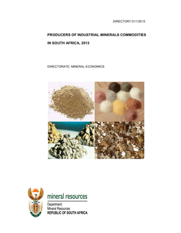 Producers of Industrial Minerals Commodities in South Africa, 2013