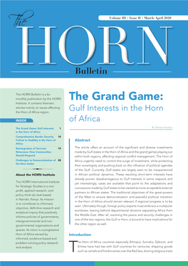 The Grand Game: Articles Mainly on Issues Affecting the Horn of Africa Region