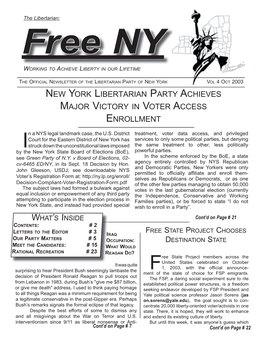 New York Libertarian Party Achieves Major Victory in Voter Access Enrollment