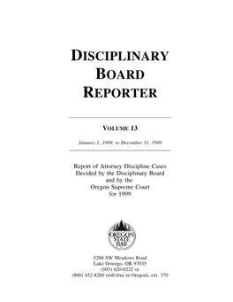 Disciplinary Board Reporter