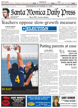 Teachers Oppose Slow-Growth Measure