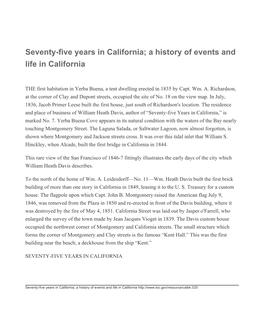 Seventy-Five Years in California; a History of Events and Life in California