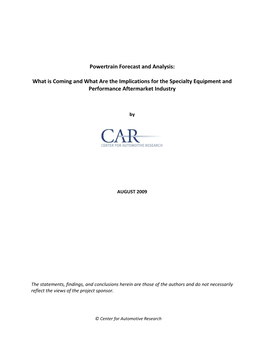 Powertrain Forecast and Analysis