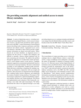 On Providing Semantic Alignment and Unified Access to Music Library