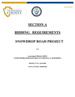 Section a Bidding Requirements Snowdrop