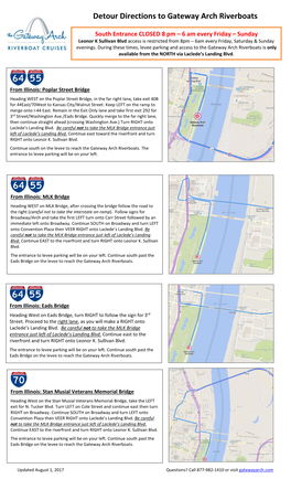 Detour Directions to Gateway Arch Riverboats