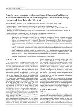 Drought Impact on Ground Beetle Assemblages