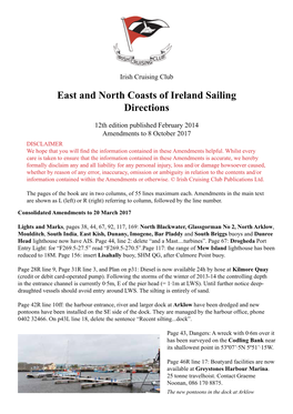 East and North Coasts of Ireland Sailing Directions