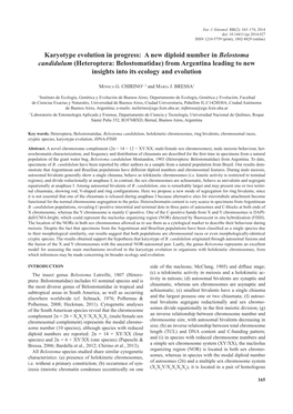 Heteroptera: Belostomatidae) from Argentina Leading to New Insights Into Its Ecology and Evolution