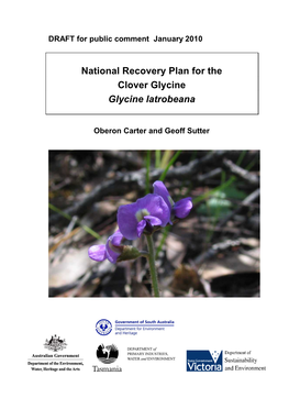 National Recovery Plan for the Clover Glycine Glycine Latrobeana