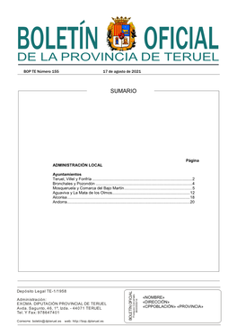 17Agosto BOLETIN OFICIAL DE LA PROVINCIA DE TERUEL