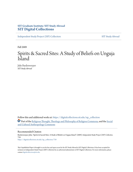 Spirits & Sacred Sites: a Study of Beliefs on Unguja Island