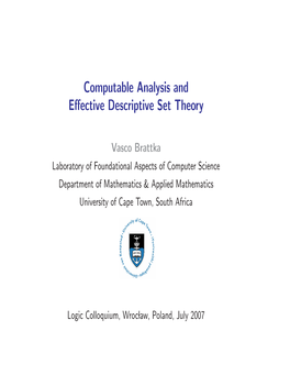 Computable Analysis and Effective Descriptive Set Theory