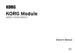 KORG Module Owner's Manual