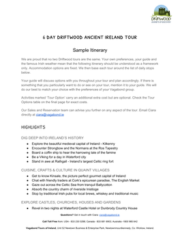 6​ Day Driftwood Ancient Ireland Tour Highlights