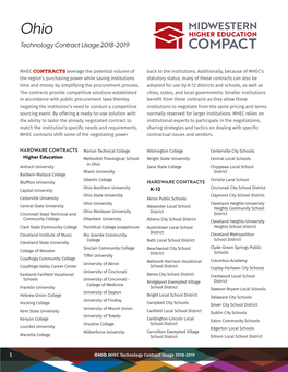 Ohio Tech Contract Usage 2018-2019