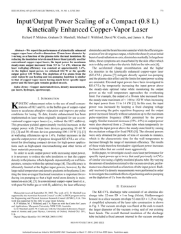 Kinetically Enhanced C Opper-Vapor Laser