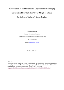 How the Salim Group Morphed Into an Institution of Suharto's Crony Regime