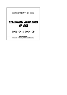 Statistical Hand Book of Goa