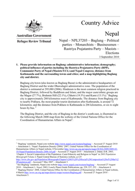 Nepal – NPL37203 – Baglung – Political Parties – Monarchists