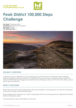 Peak District 100,000 Steps Challenge